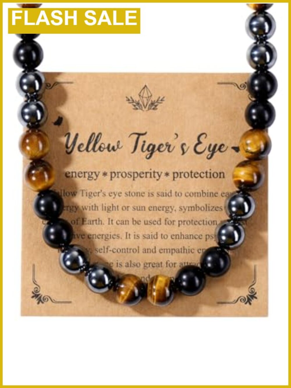 Men's Natural Stone Beaded Necklace Tiger's Eye Hematite Obsidian 10mm